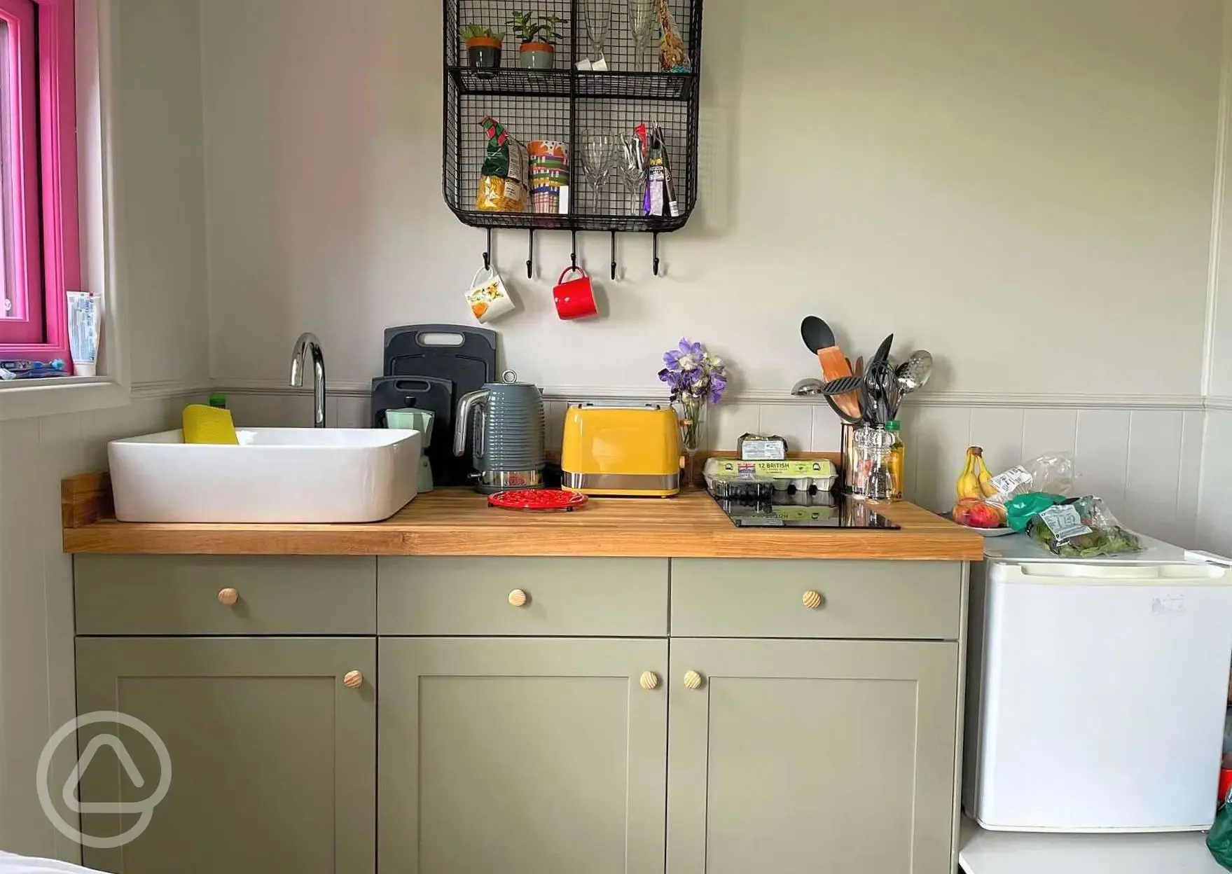 Shepherd's hut kitchenette