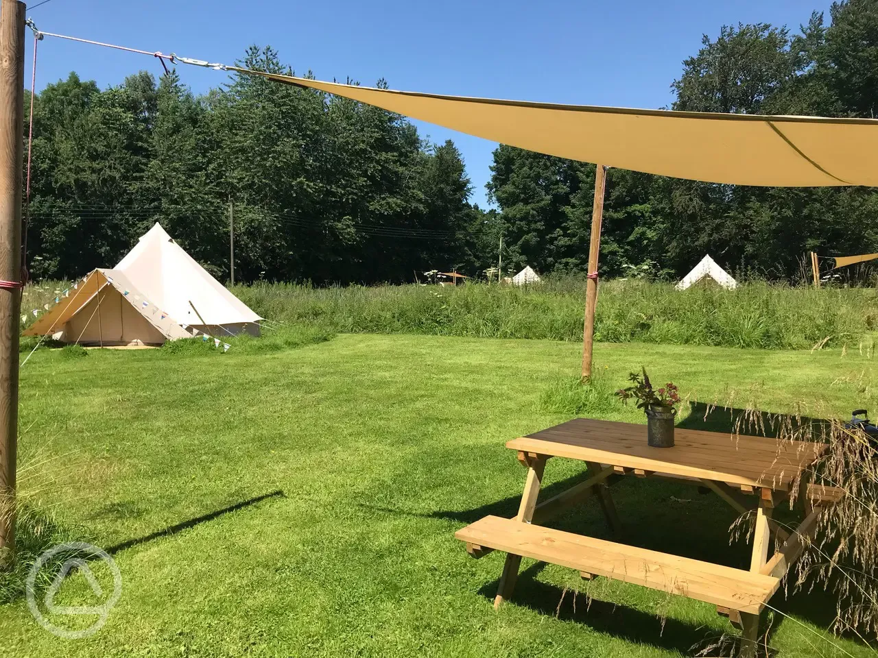 Bell tent nearby seating