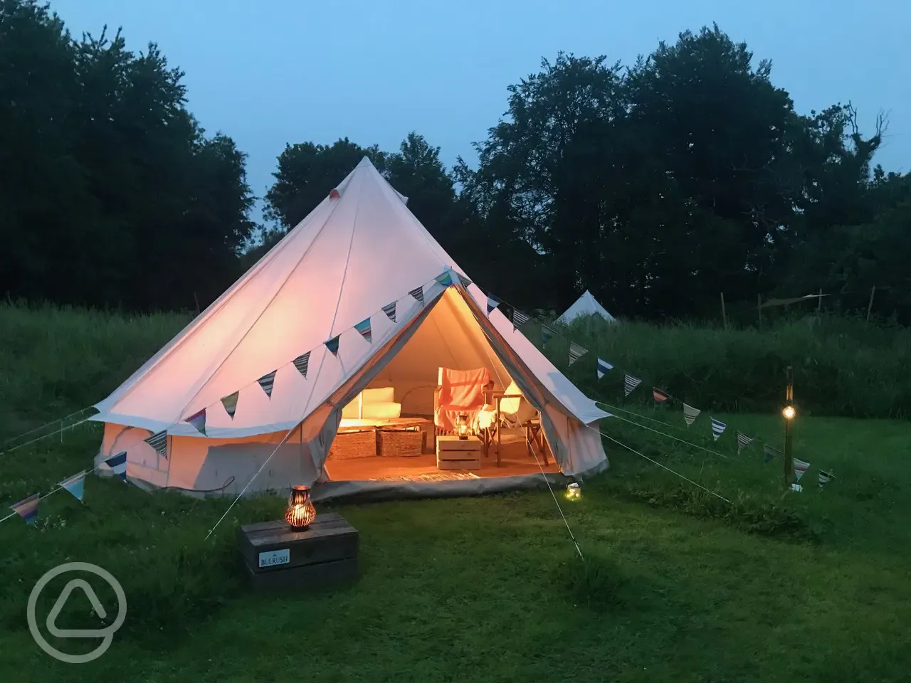 Bell tent at night