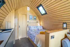 Glamping pod king size bed (bedding provided) Glamping pod king size bed (bedding provided)