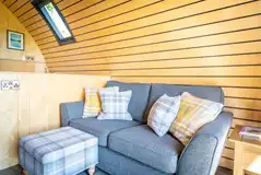 Glamping pod sofa and plug sockets Glamping pod sofa and plug sockets