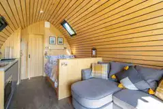 Glamping pod king size bed, sofa and kitchen (bedding provided) Glamping pod king size bed, sofa and kitchen (bedding provided)