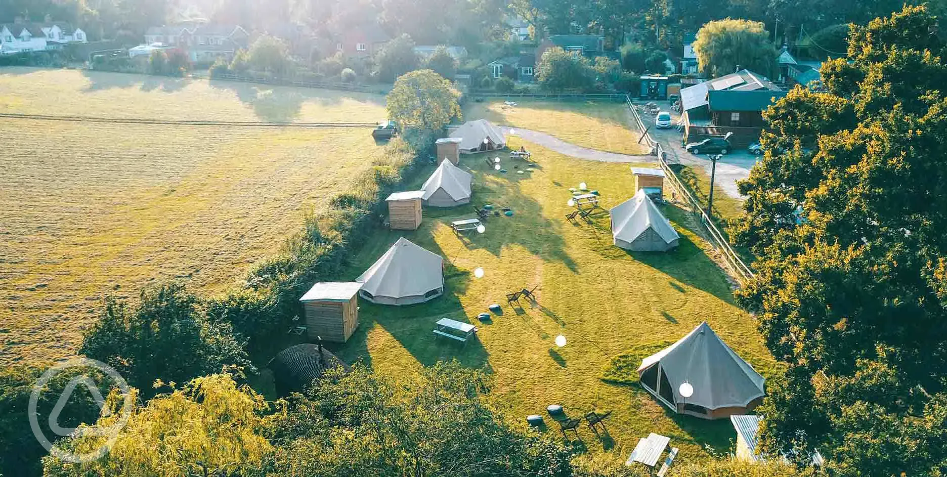 Tread Lightly Glamping aerial view 