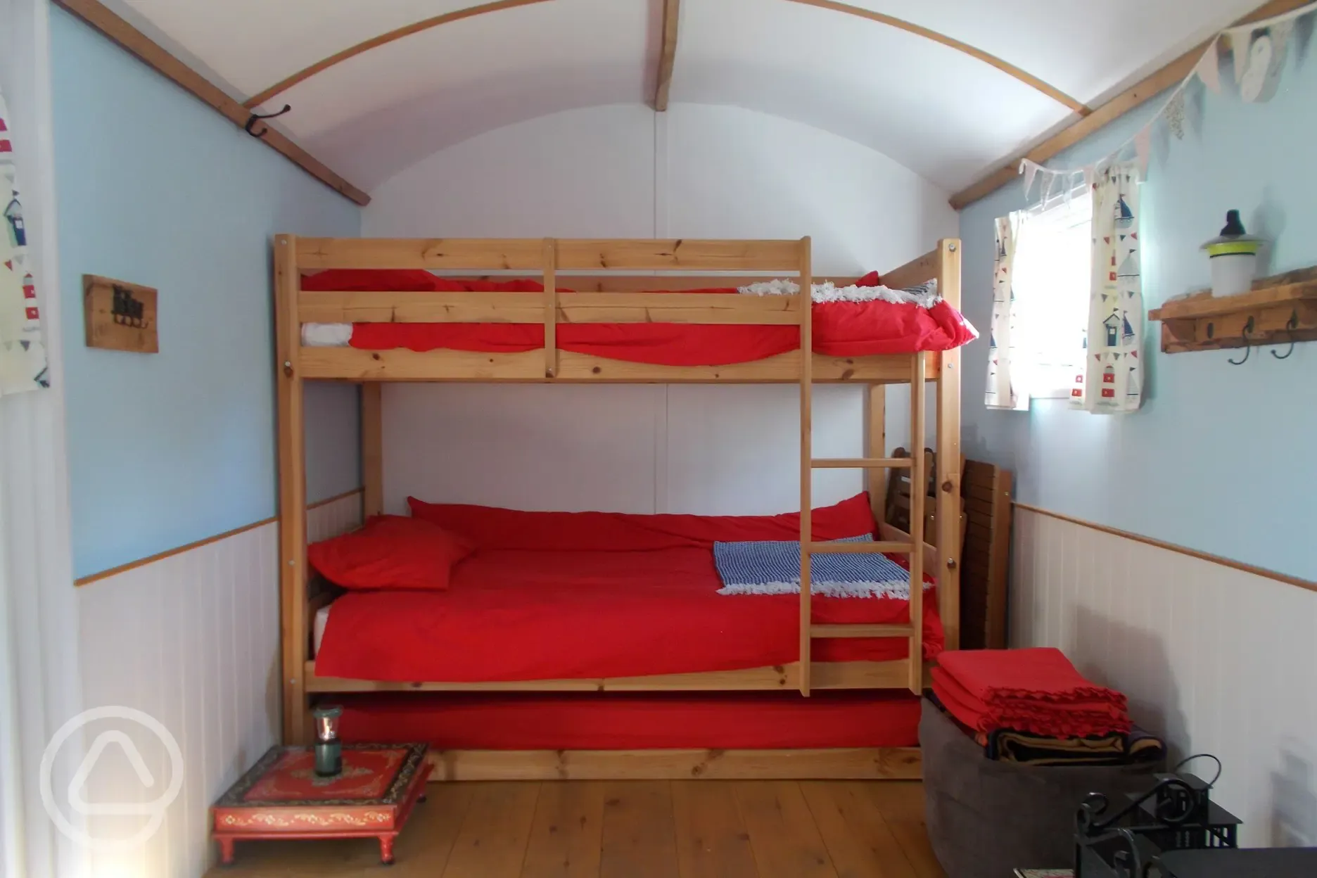 Shepherds hut interior - bunkbeds
