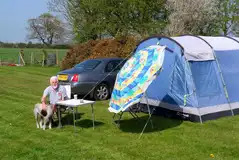 Non electric grass tent pitches with space to park alongside Non electric grass tent pitches with space to park alongside
