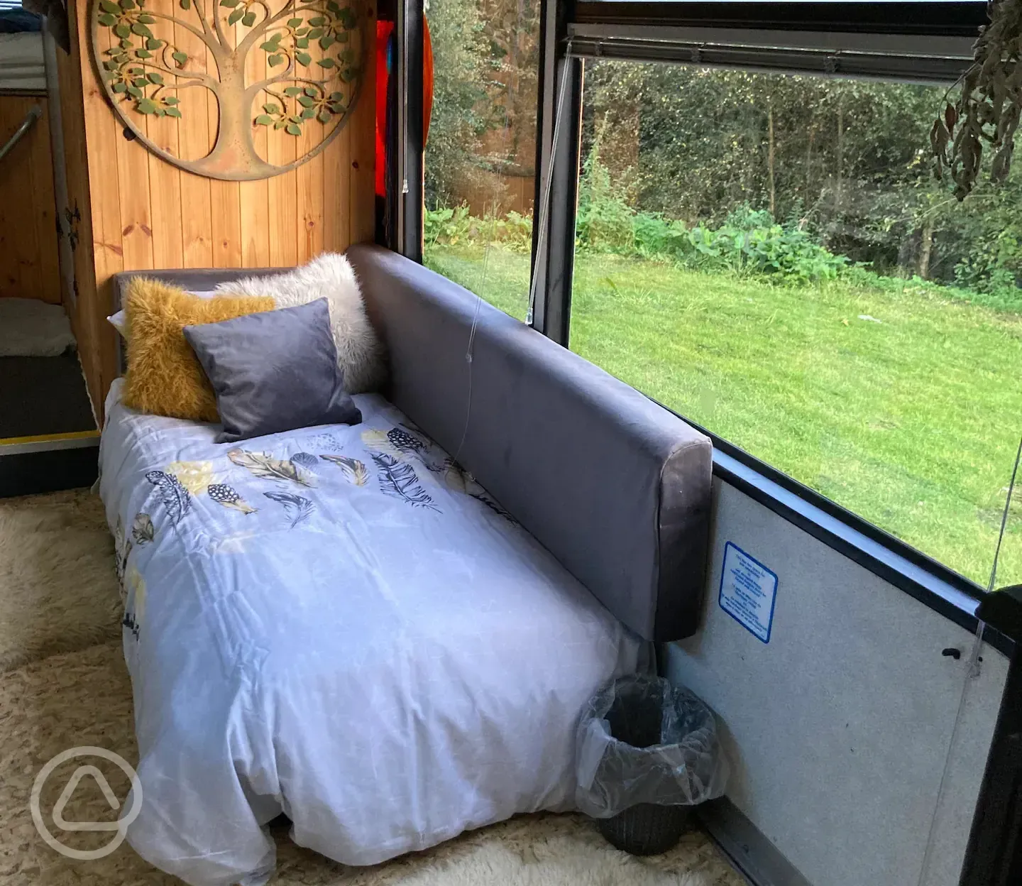 Single bed within bus