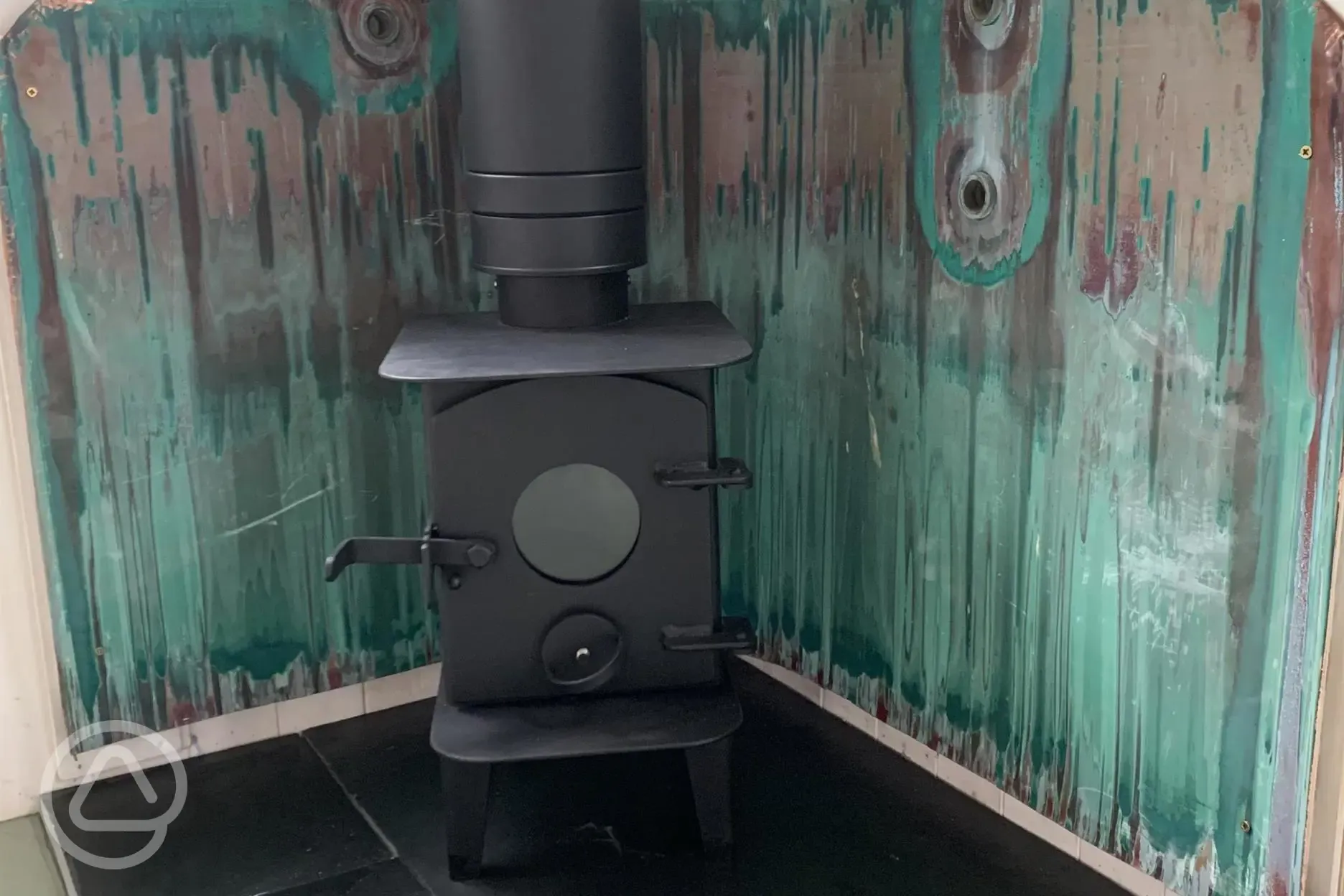 Evelyn shepherds hut wood Burning stove