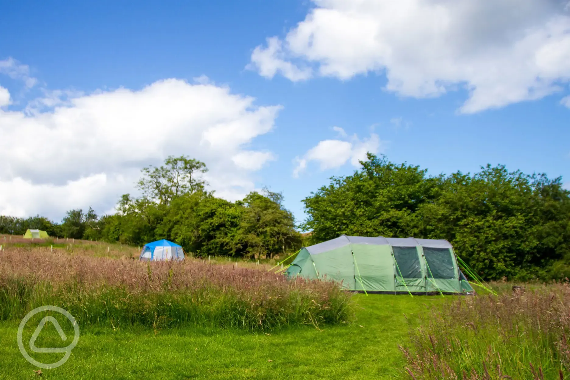 Non electric grass tent pitches