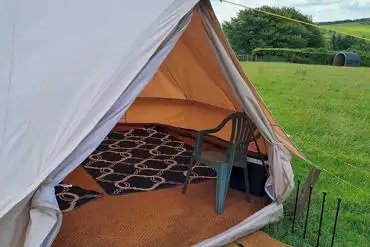 Into the bell tent