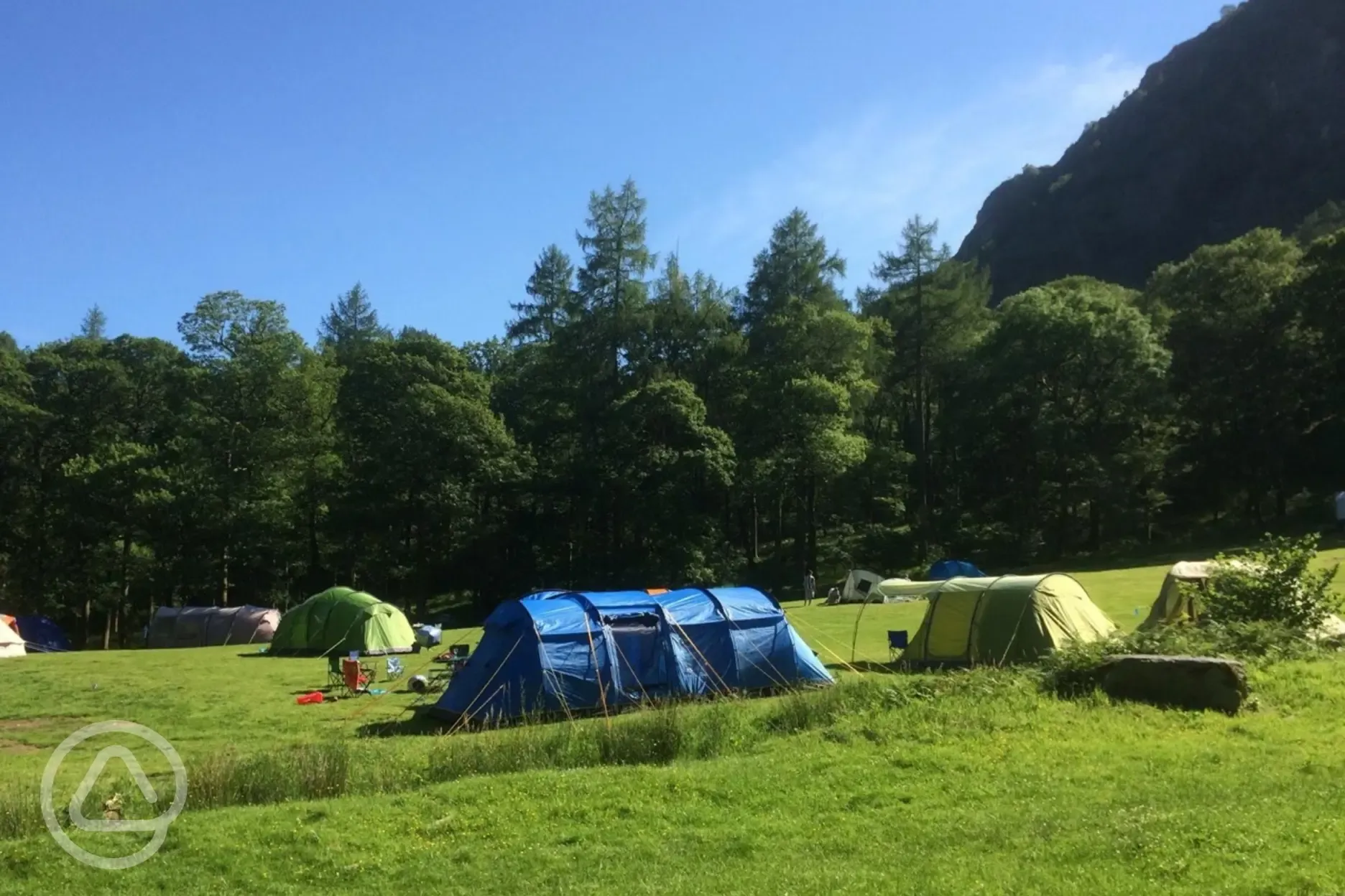 Non electric grass pitches with tents