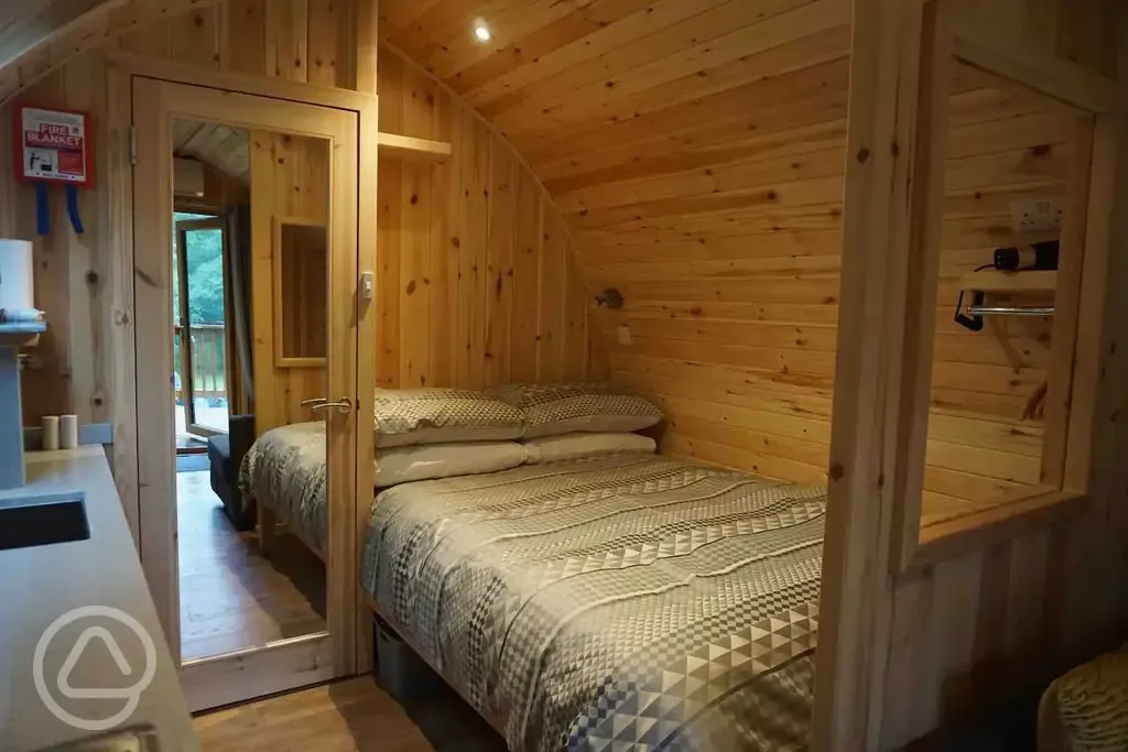 Ensuite glamping pod bed