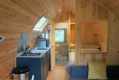 Ensuite glamping pod interior