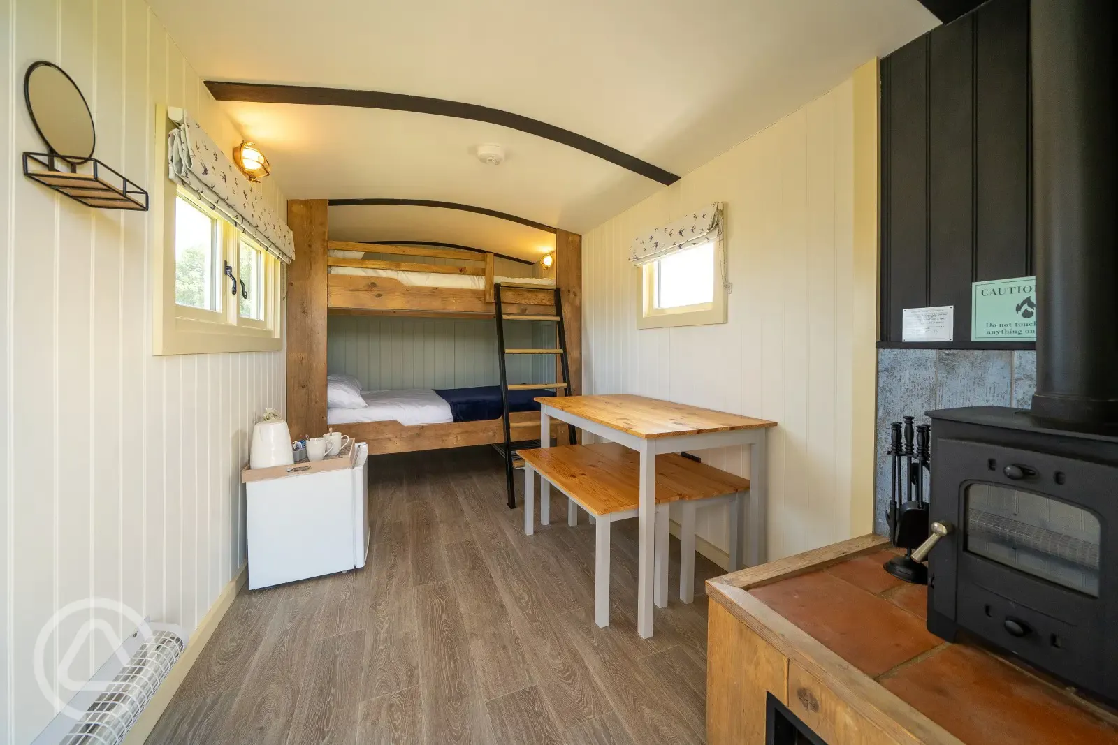 Poppy shepherd's hut interior 