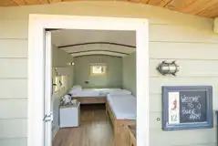 Orchid shepherd's hut interior 