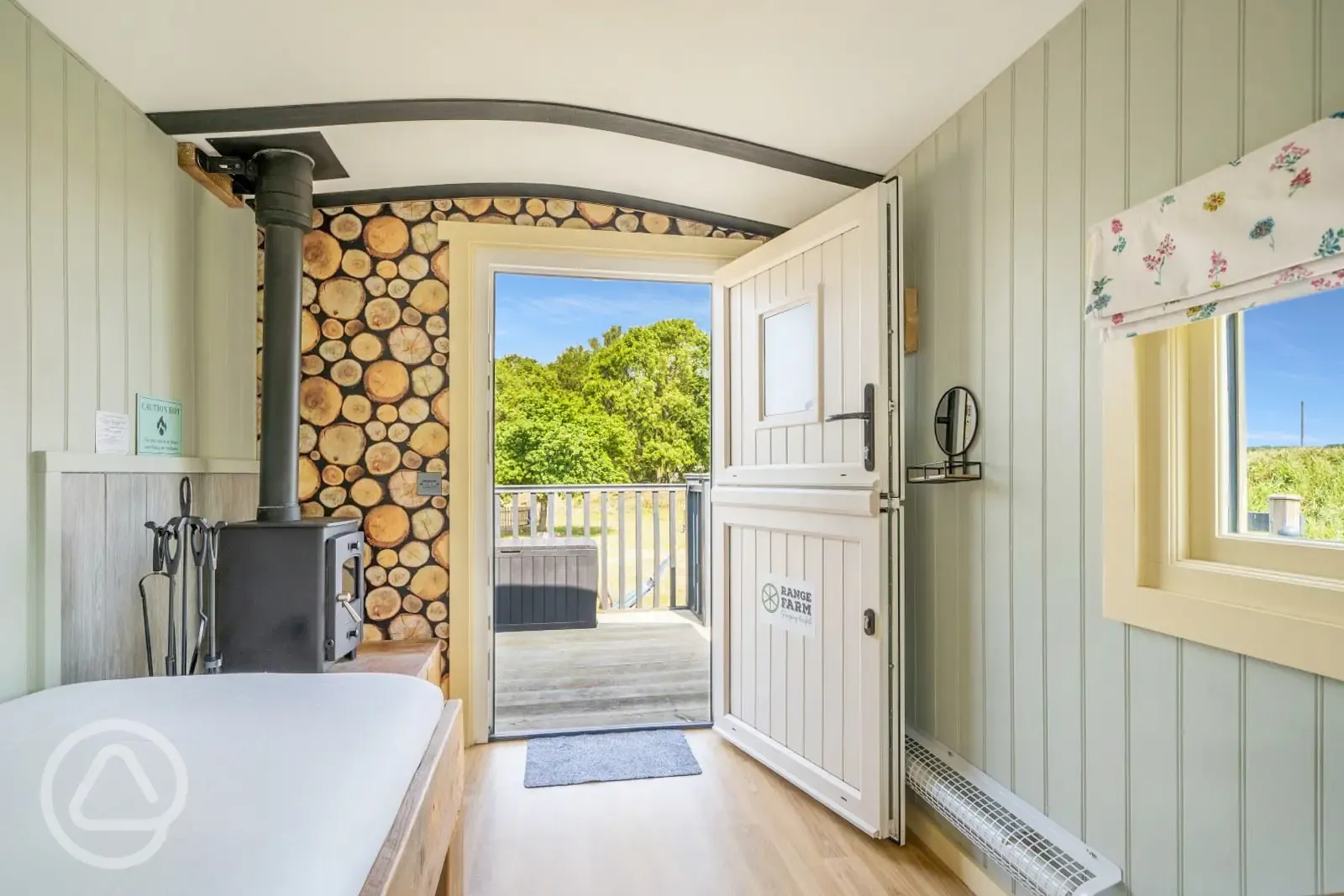 Shepherd's hut interior