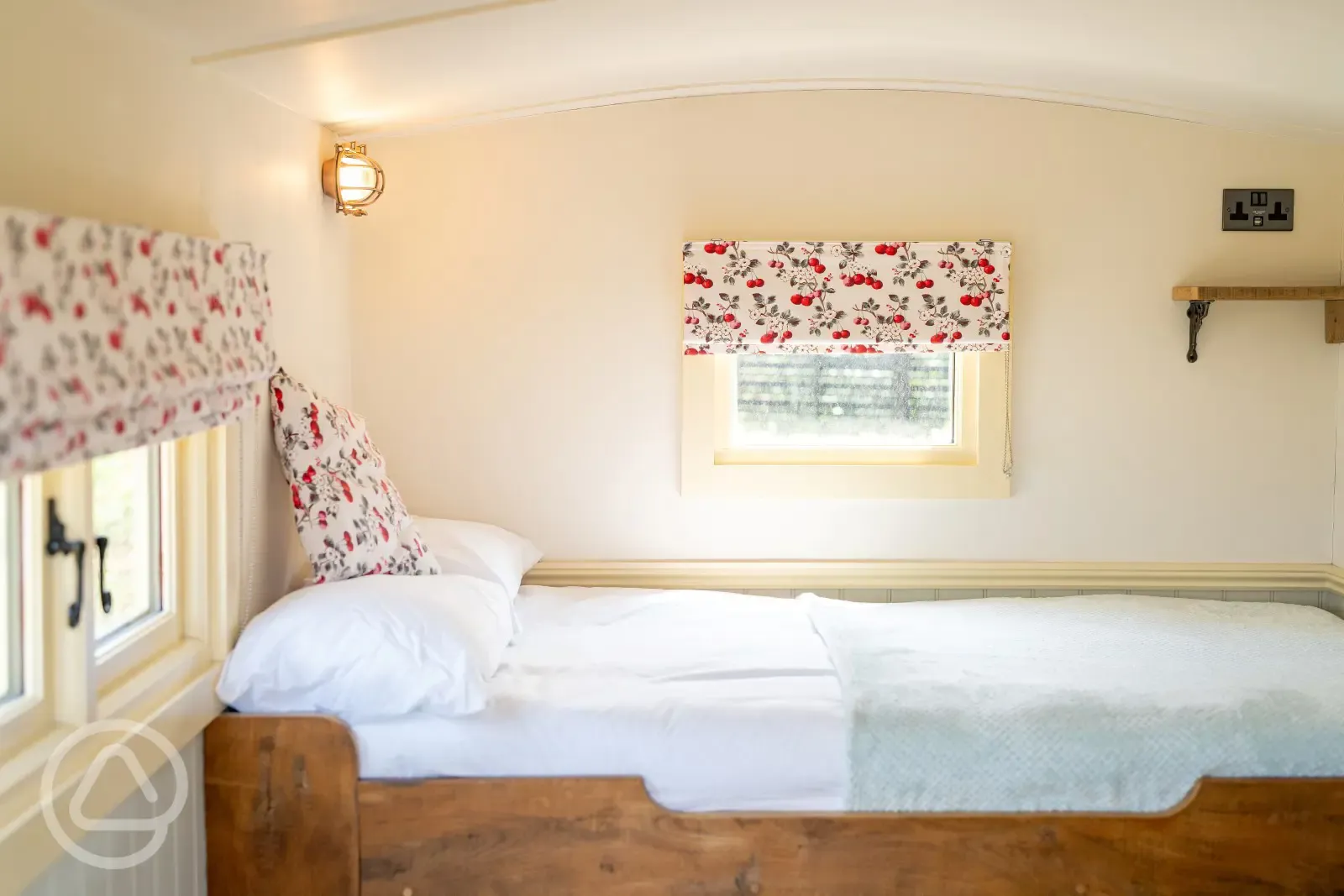 Bluebell shepherd's hut interior 