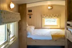 Sunflower shepherd's hut interior 