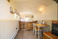 Bluebell shepherd's hut interior 