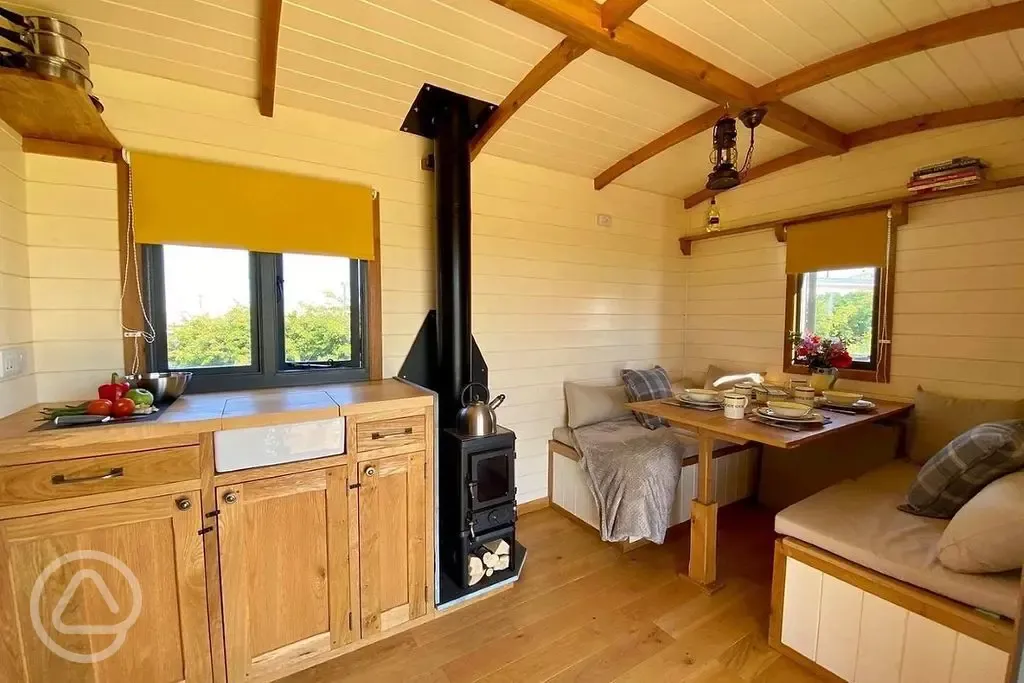 Shepherd's hut (Rosebay) interior