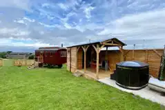 The Showman's Wagon (Esmerelda) and hot tub