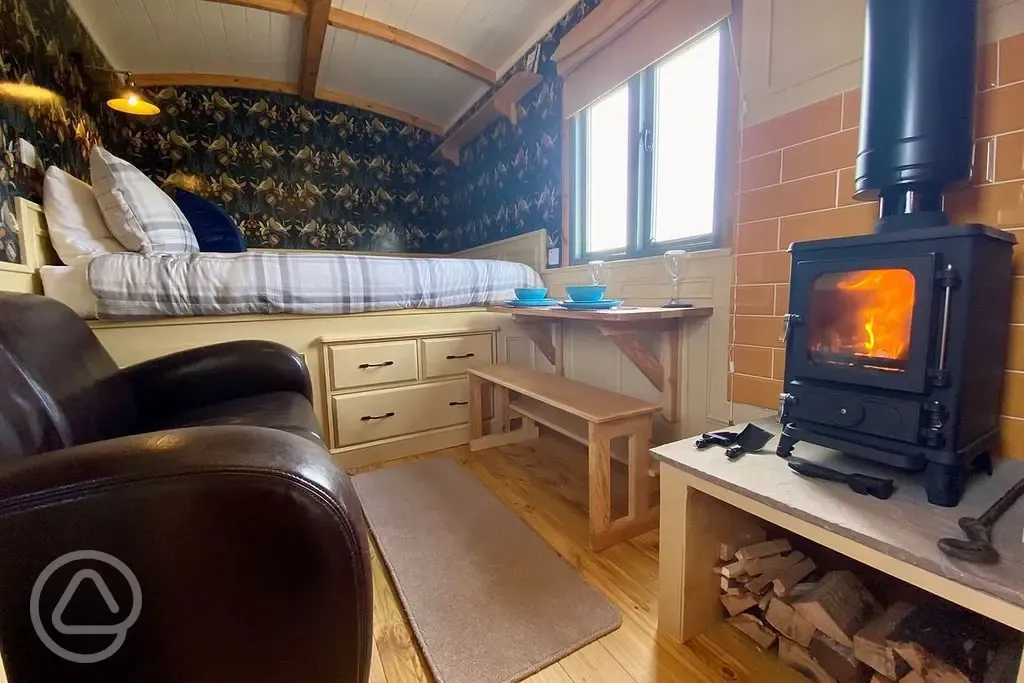 Shepherd's hut (Mabel) interior 