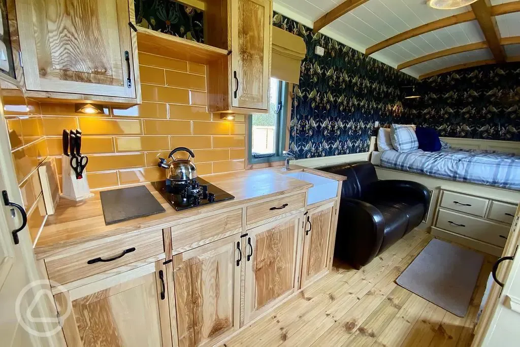 Shepherd's hut (Mabel) interior 