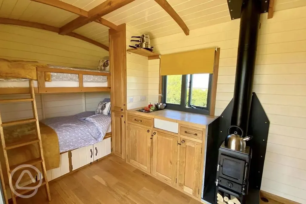 Shepherd's hut (Rosebay) interior