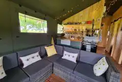 Safari tent inside seating