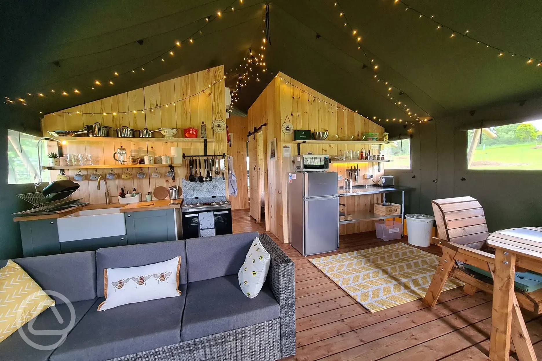 Safari tent interior 