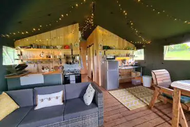 Safari tent interior 