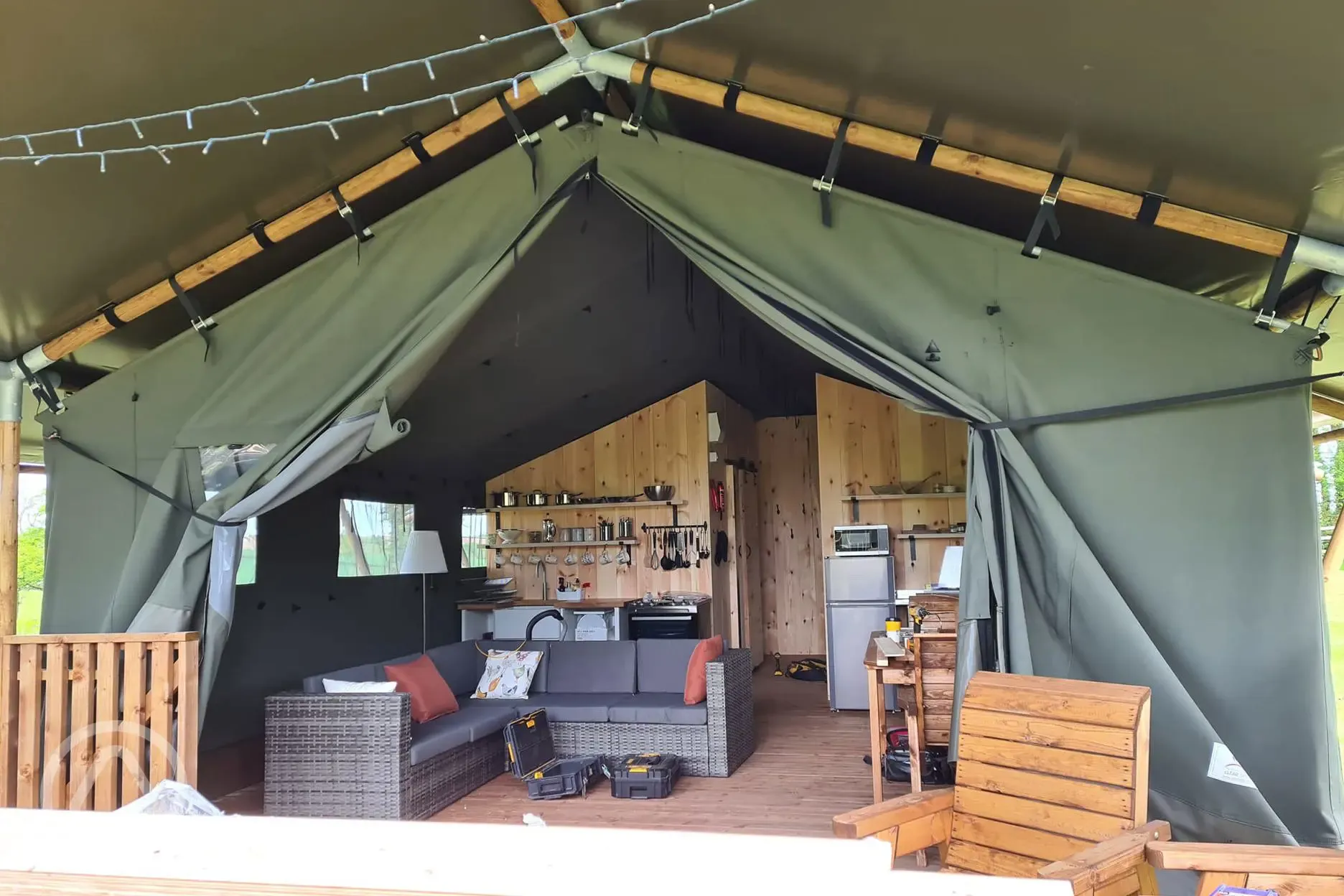 Safari tent interior