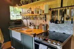 Safari tent kitchen