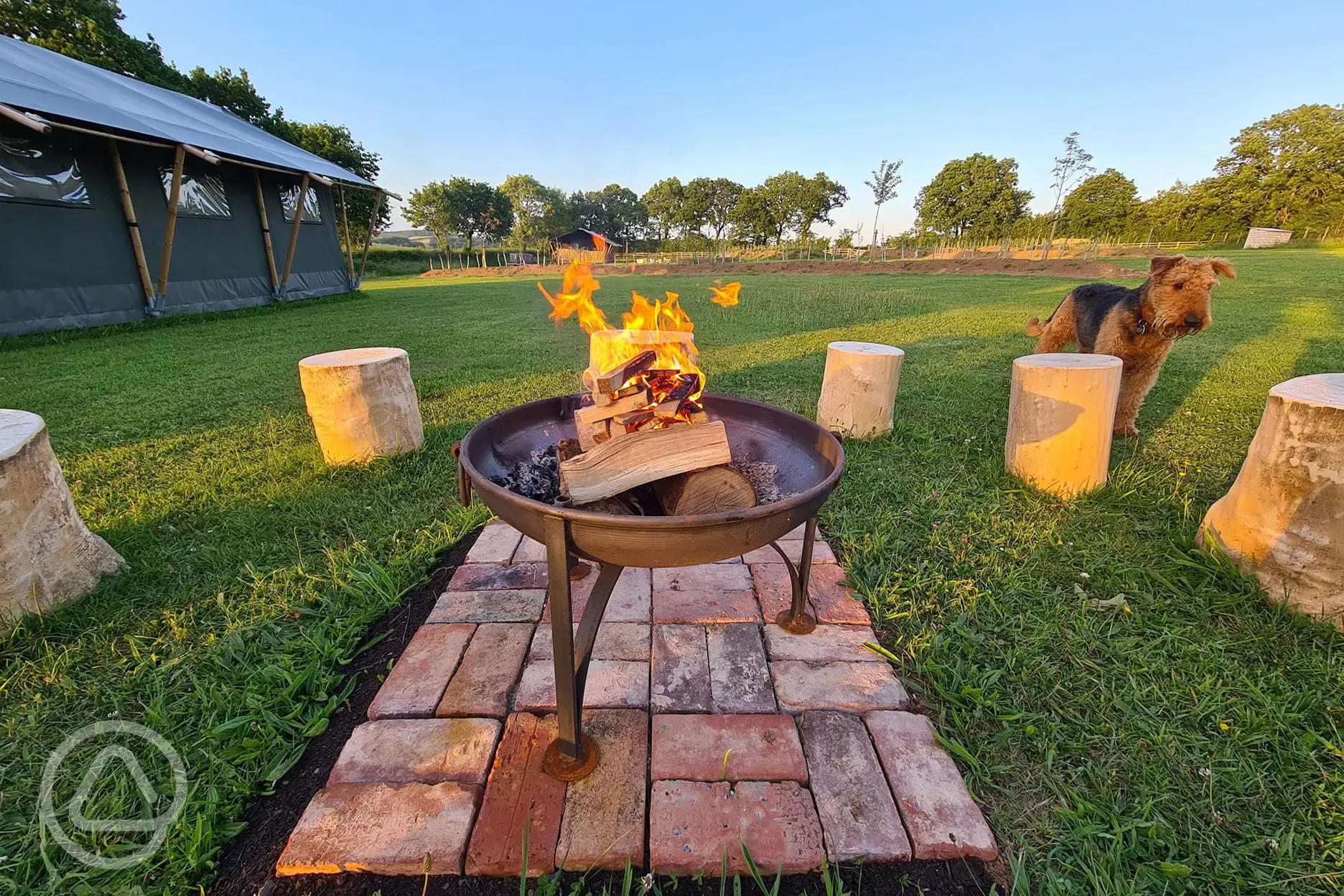 Safari tent fire pit