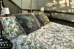 Furnished bell tent interior
