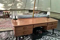 Furnished bell tent interior