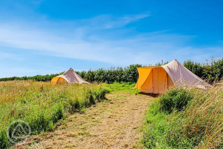 Bell tents at Gresham Hall Glamping