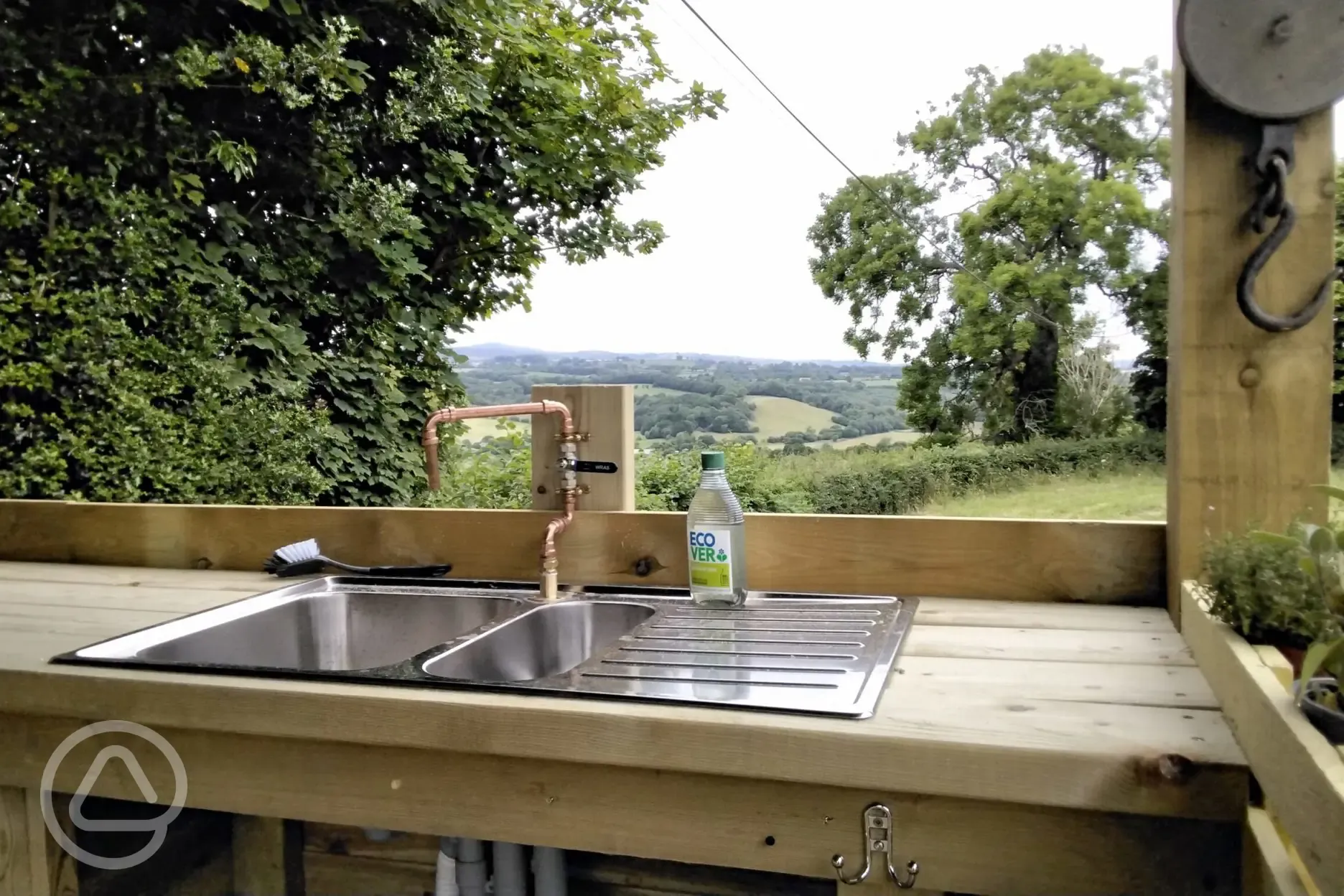 Camp kitchen washing up area