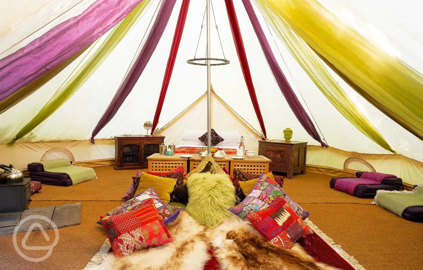 Bedouin bell tent interior