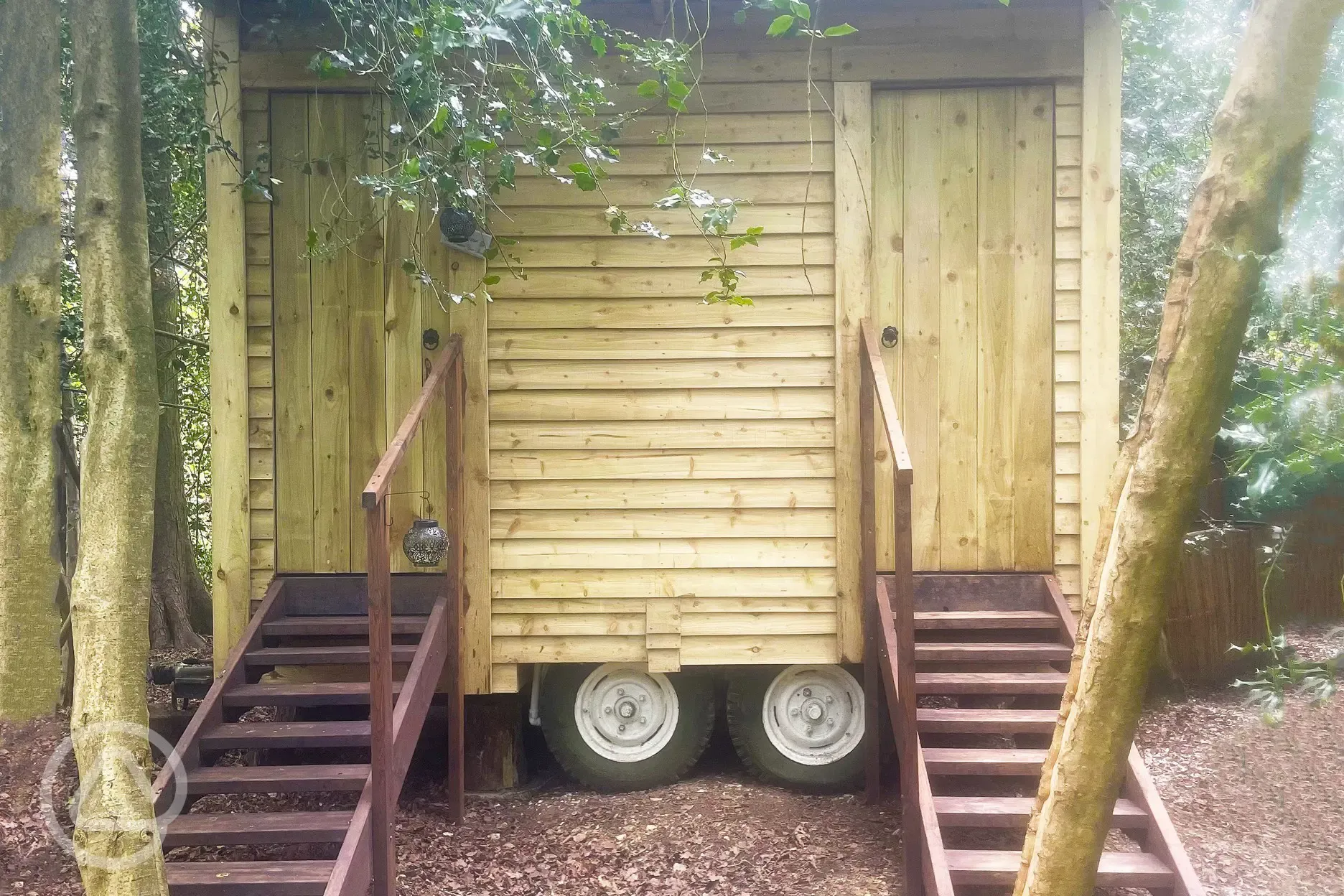 Jungle and Moroccan bell tent private bathrooms