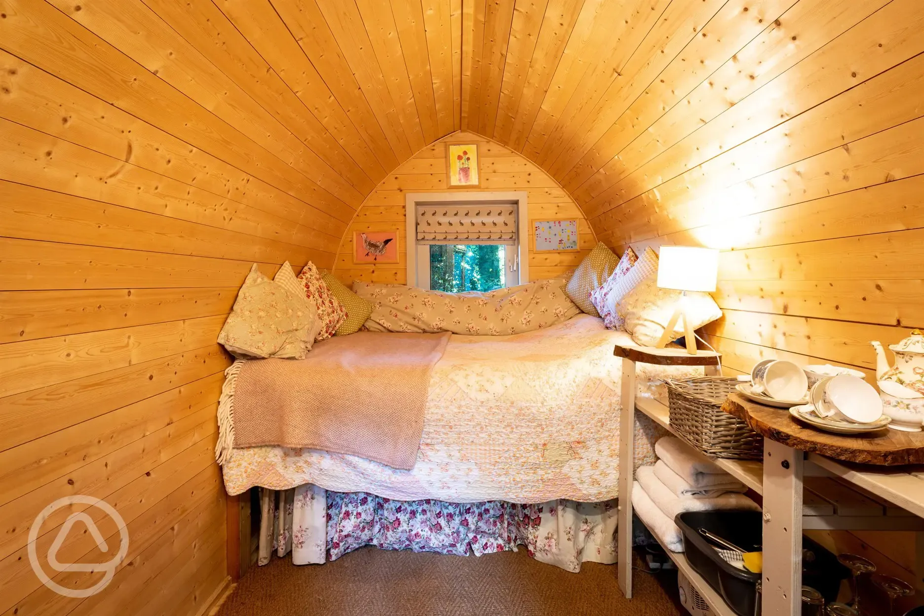 Camping pod interior