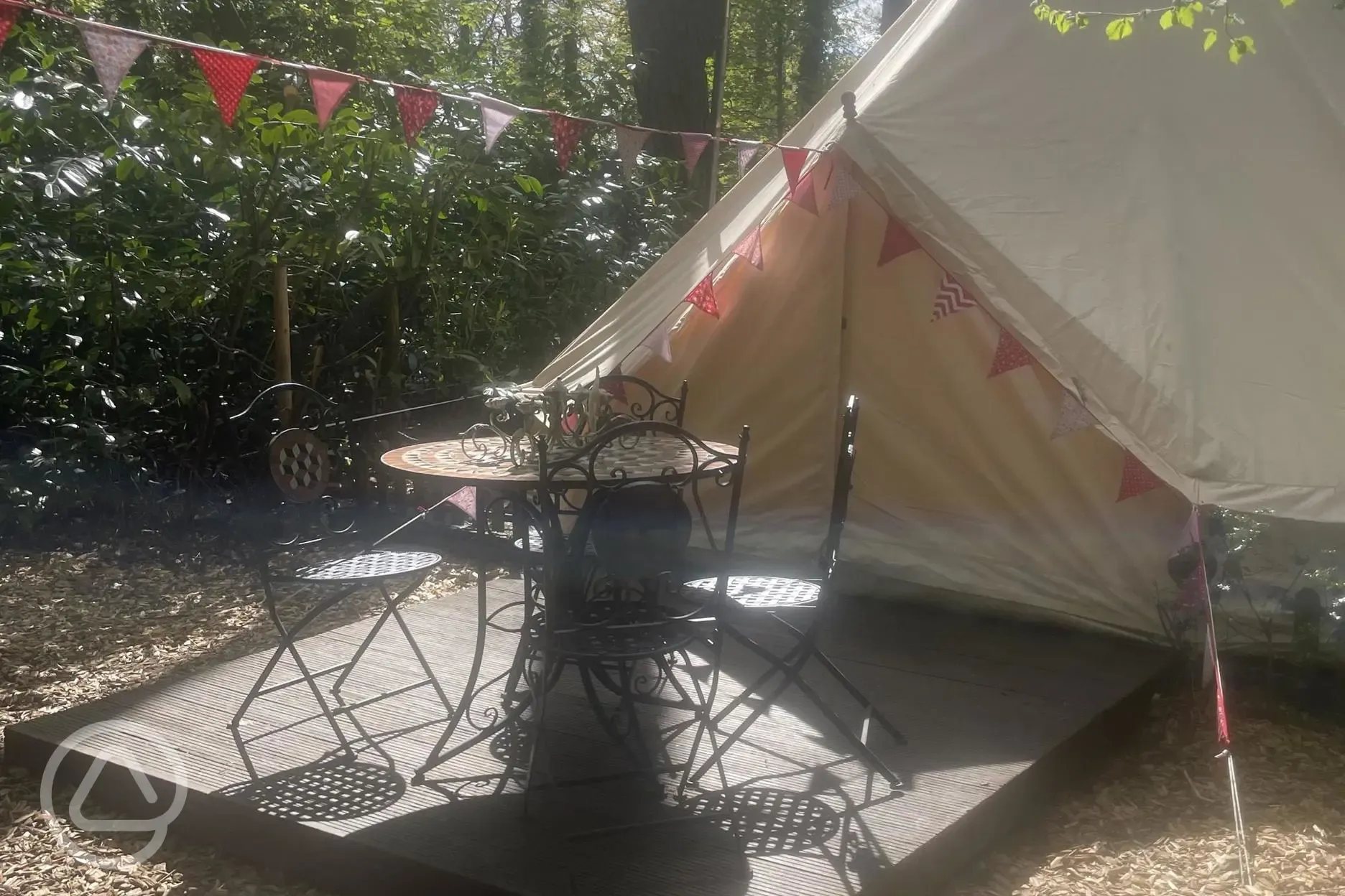 Bedouin bell tent seating area