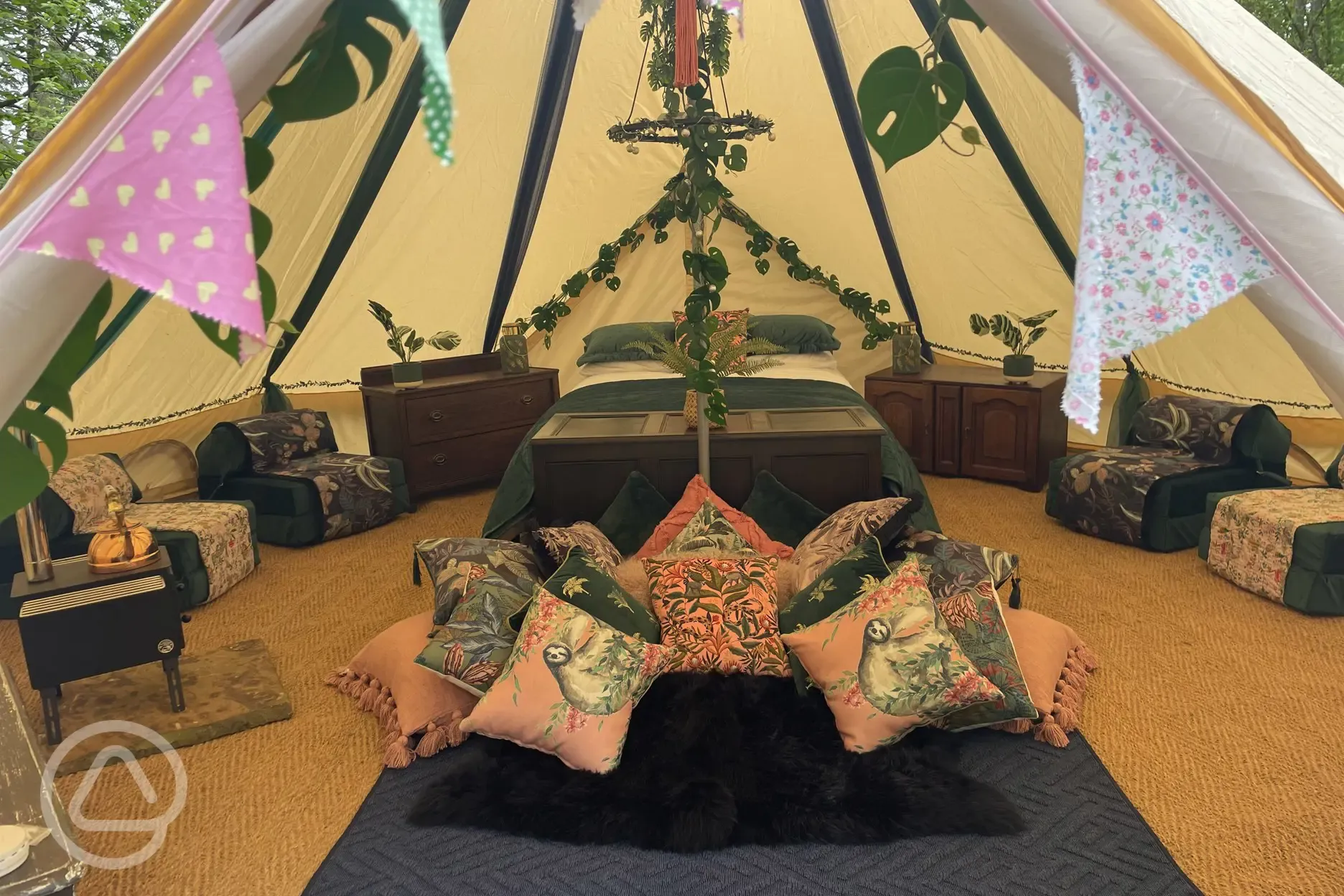 Jungle bell tent interior