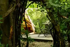 Woodland tunnel into the Bedouin bell tent area