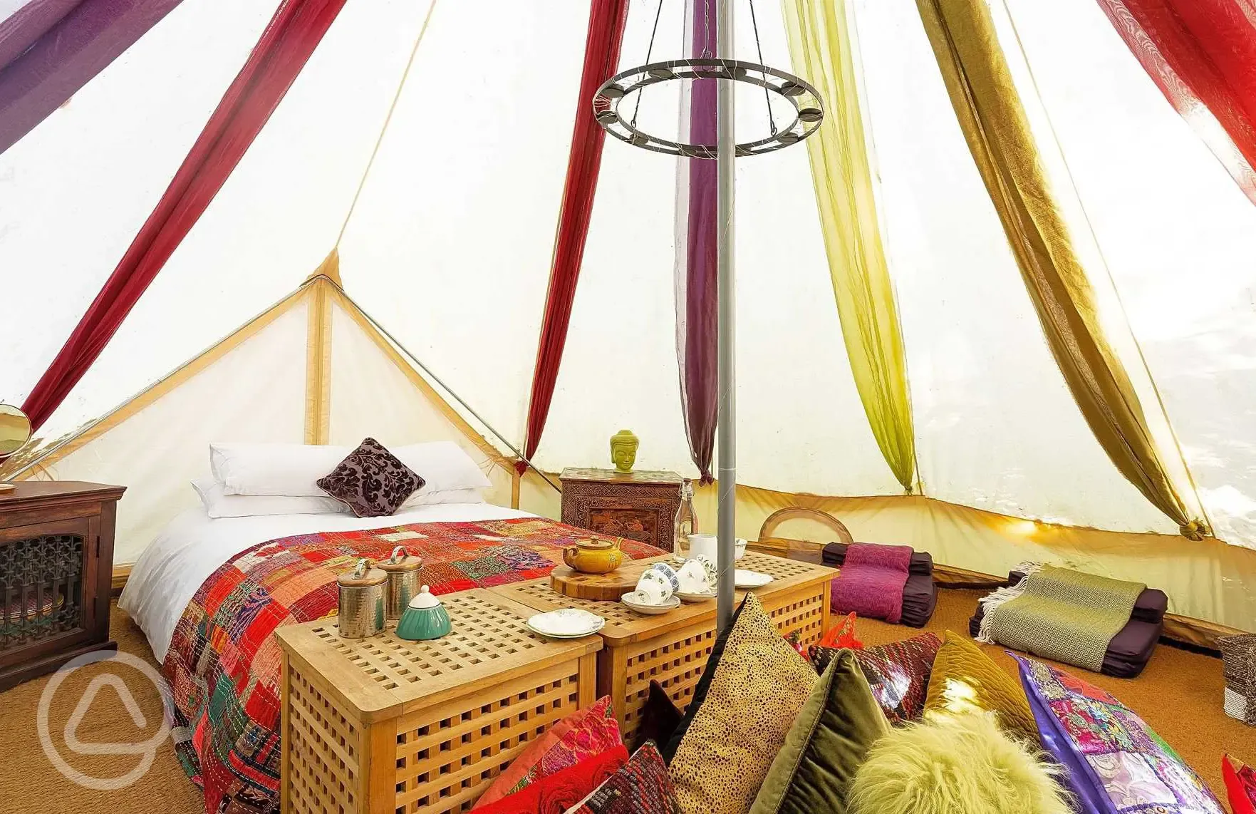 Inside the Bedouin bell tent interior