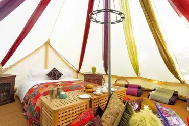 Bedouin bell tent interior