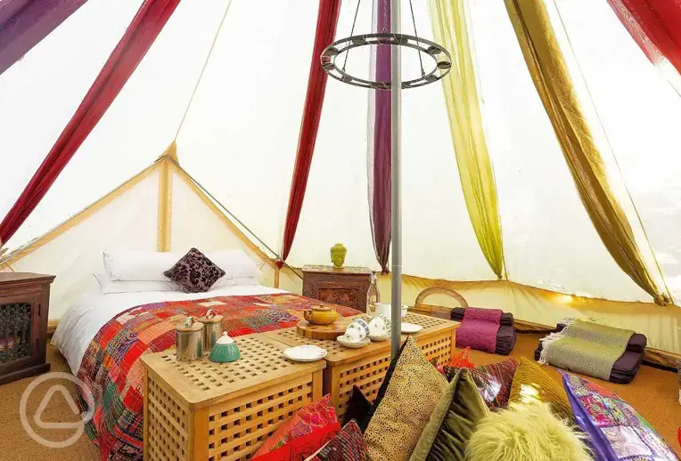 Bedouin bell tent interior