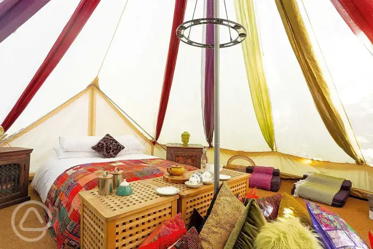 Bedouin bell tent interior