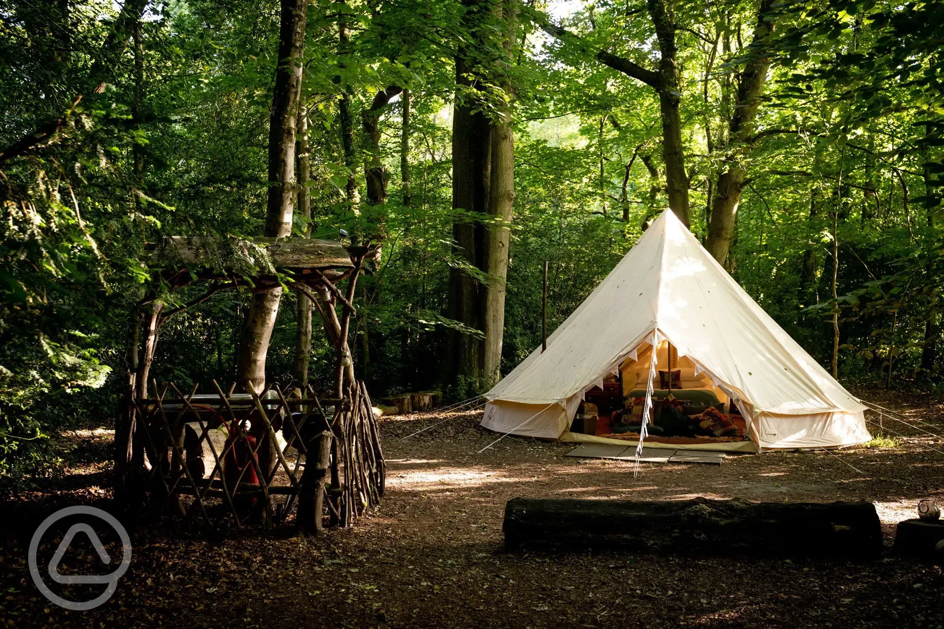 Moroccan bell tent and under cover cooking area