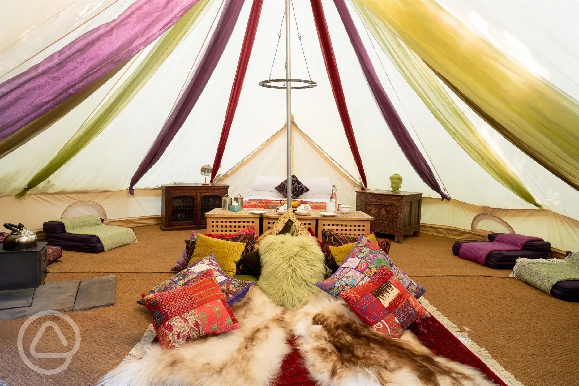 Bedouin bell tent interior