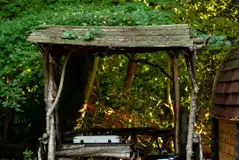 Camping pod under cover cooking area